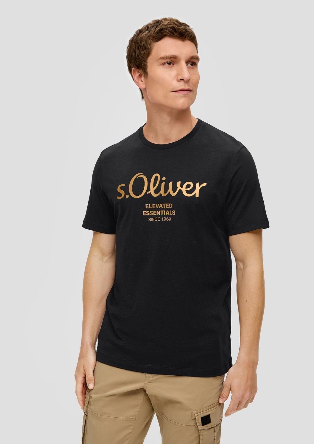 s.Oliver T-Shirt mit Metallic-Logo-Aufdruck im 2er günstig online kaufen