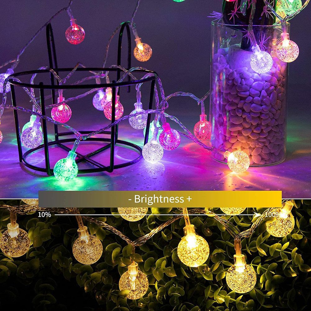 Rosnek LED-Lichterkette LED Kugel Weihnachtsbeleuchtung Lichterkette Dimmba günstig online kaufen
