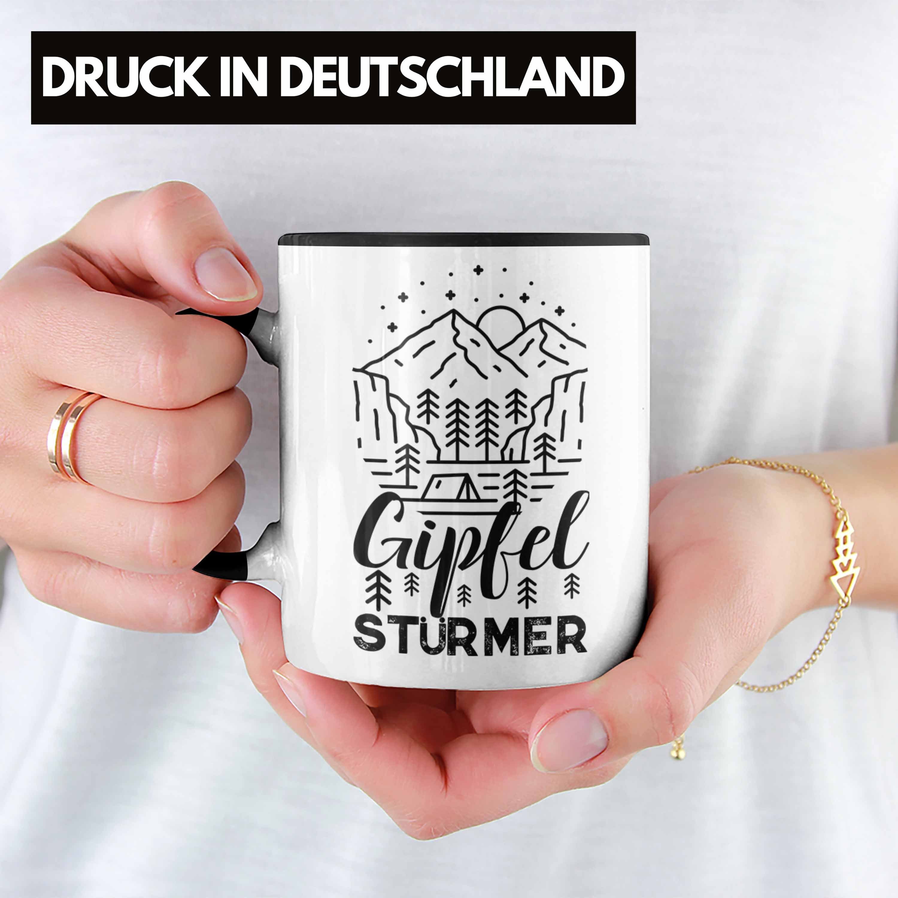 Stürmer Schwarz Wandern Tasse Geschenkidee Gipfel - Wanderer Berge Geschenk Trendation Tasse Trendation