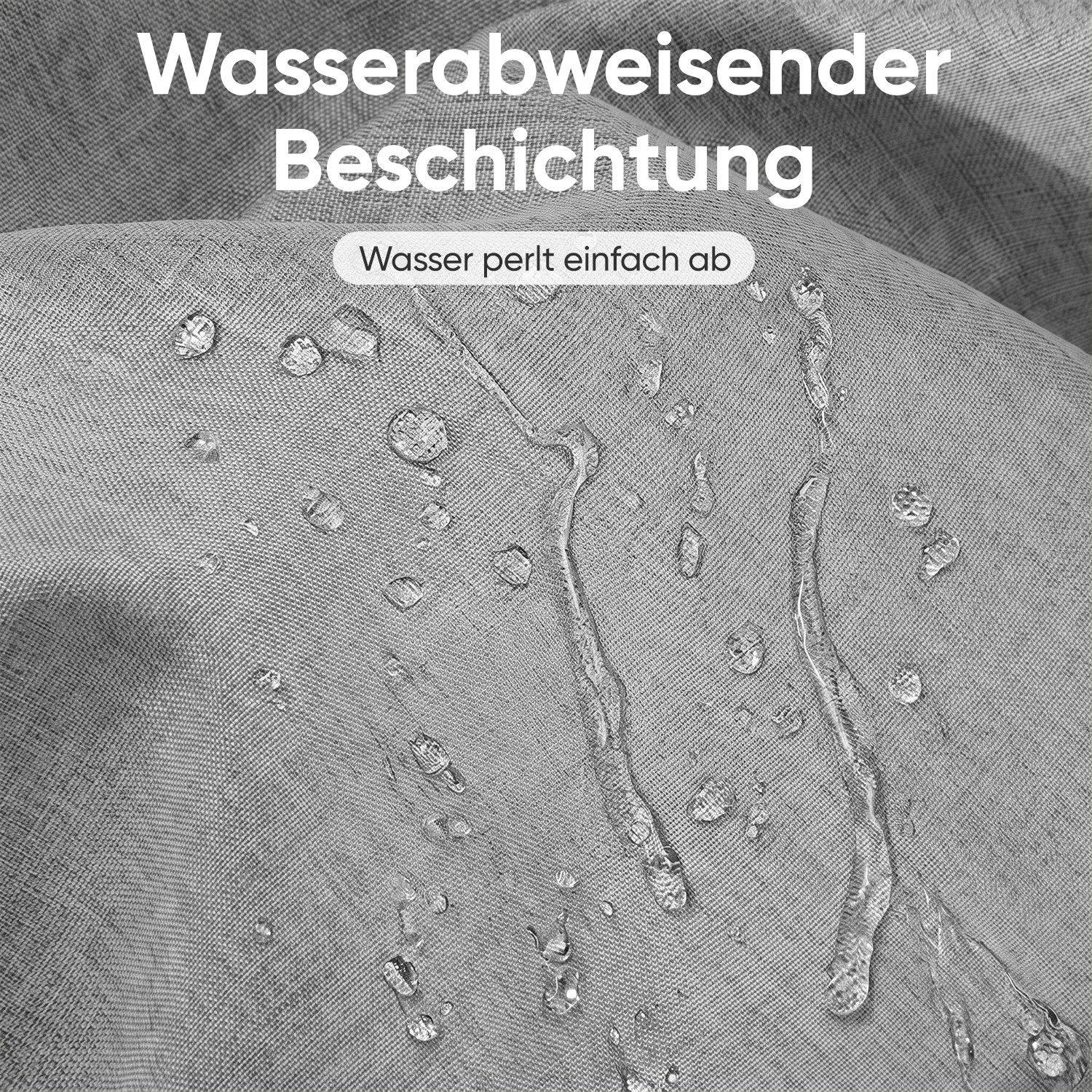 Sekey Duschvorhang Textil Duschvorhang Wannenvorhang Waschbar wasserabweisend mit Ringe Breite 180 cm (Packung, inkl. 12 Ringe), Badewannenvorh, 100% Polyester, – Bild 4 von 5