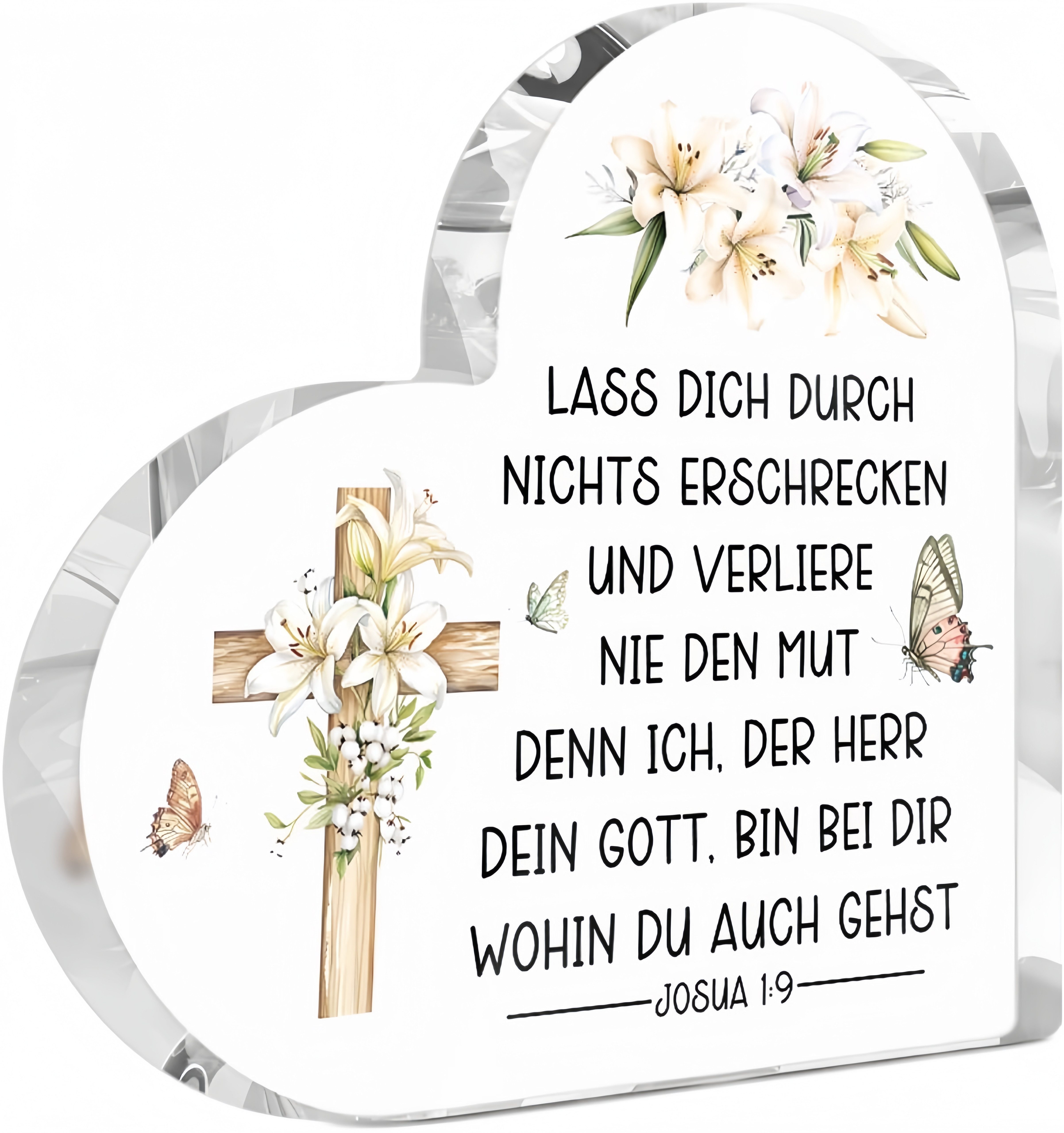 FOUORTUNATE-BEE Dekoobjekt Acryl-Dekoration mit Bibelversen für Tisch & Zuhause (1 St), Christlicher Acryl-Aufsteller mit inspirierenden Bibelzitaten