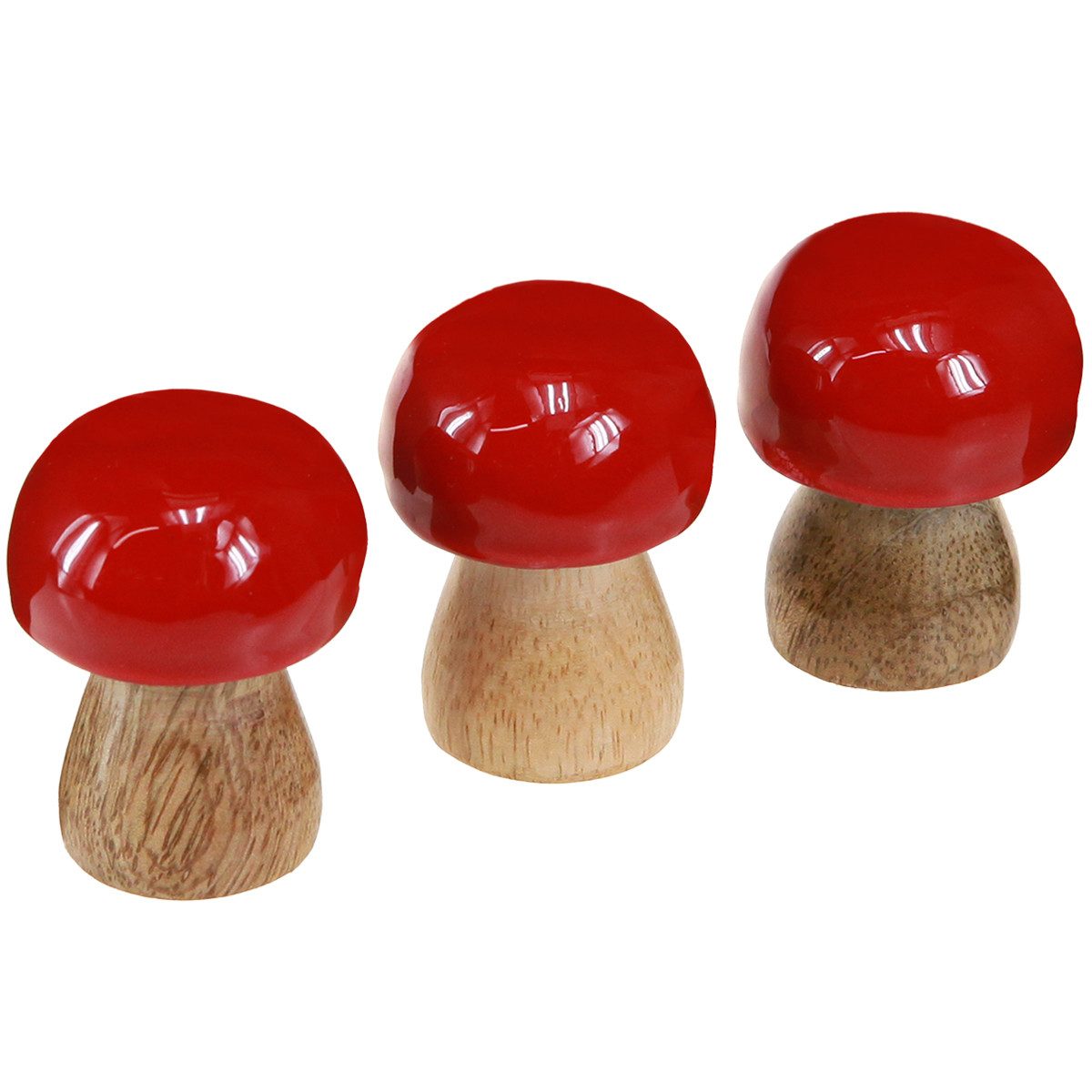 Florists Products Streudeko Deko Pilze Rot Holz Tischdeko Ø4cm H5cm 6er Set, 6 Stück