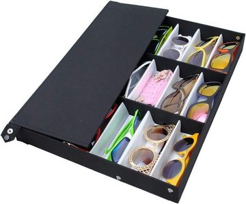 DOTMALL Farbkasten Sonnenbrillen Display Box Brillenaufbewahrung 18 Stück schön