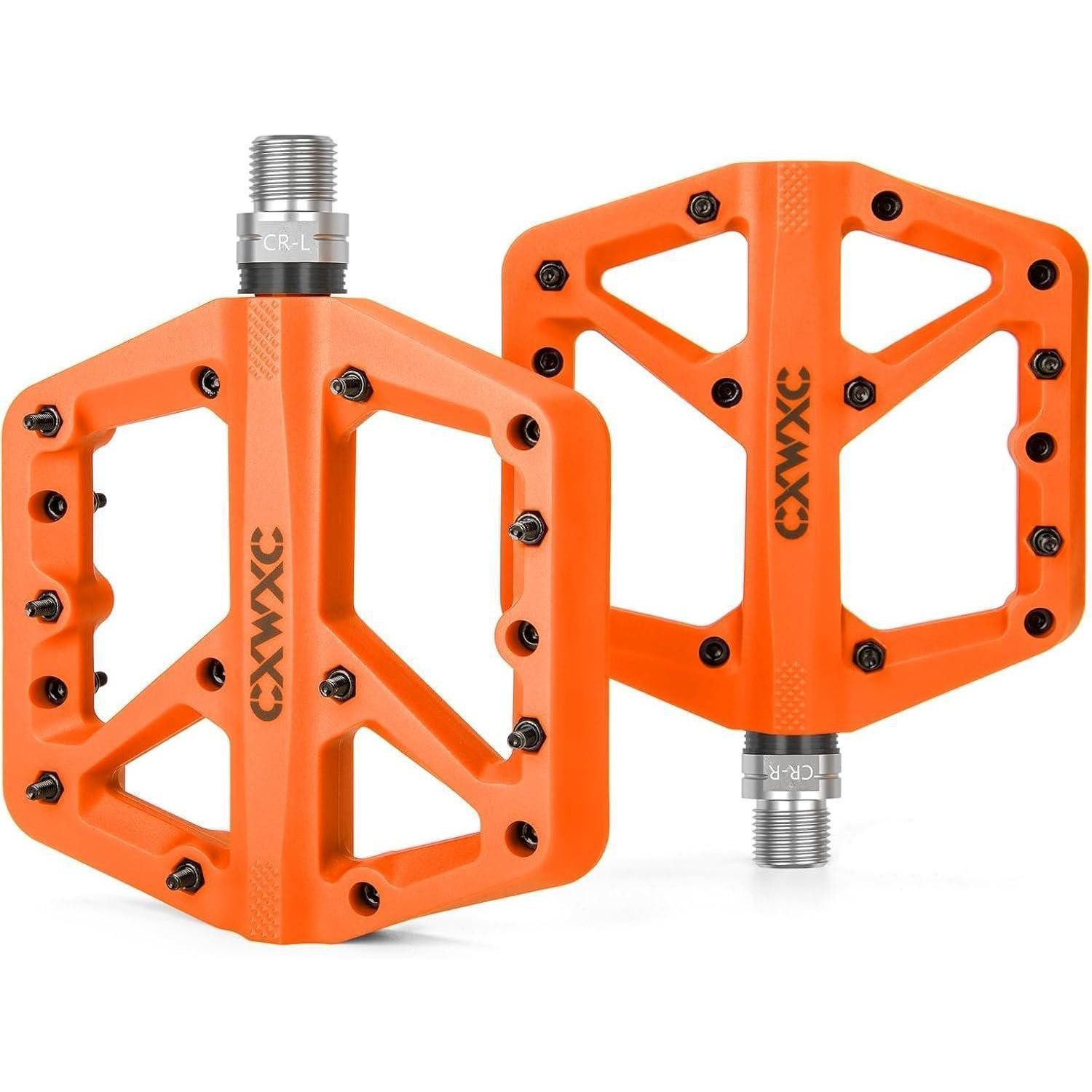 LuxusKollektion Plattformpedale Fahrradpedale Nylonfaser MTB Orange Ultra dünn