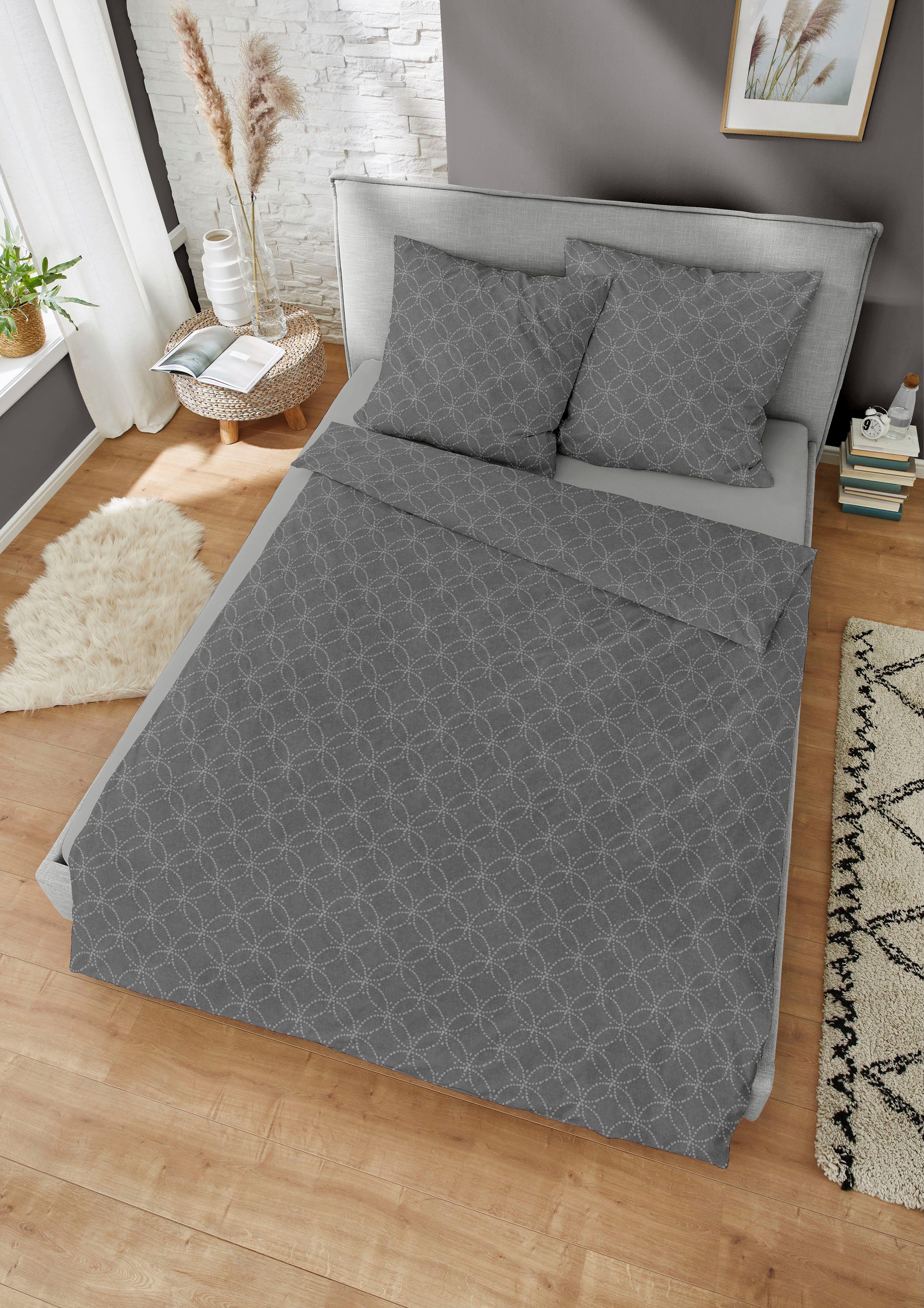 Dormisette Bettwäsche Grafik2, Feinflanell, mit Ornamenten