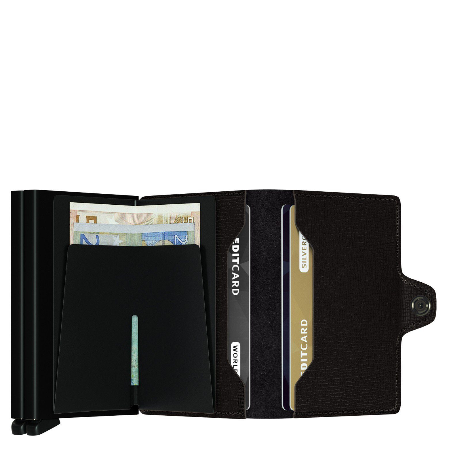 black Geldbörse - cm Twinwallet RFID Crisple SECRID Geldbörse (1-tlg) 7