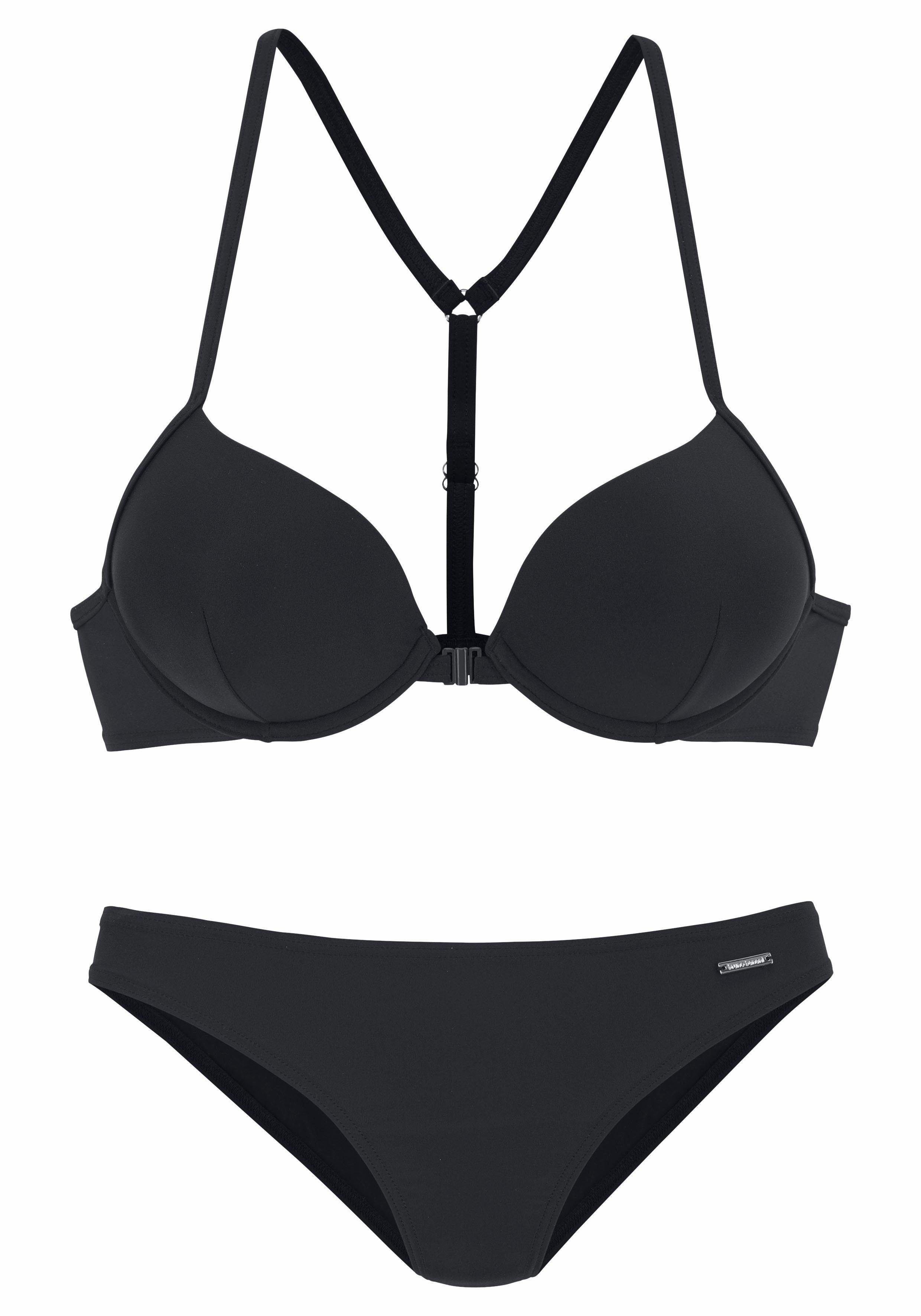 Vorderverschluss mit schwarz Bruno Banani Push-Up-Bikini