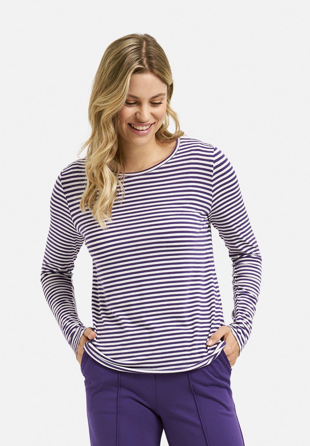 Smith & Soul Sweatshirt Basic Longsleeve STR dark purple print