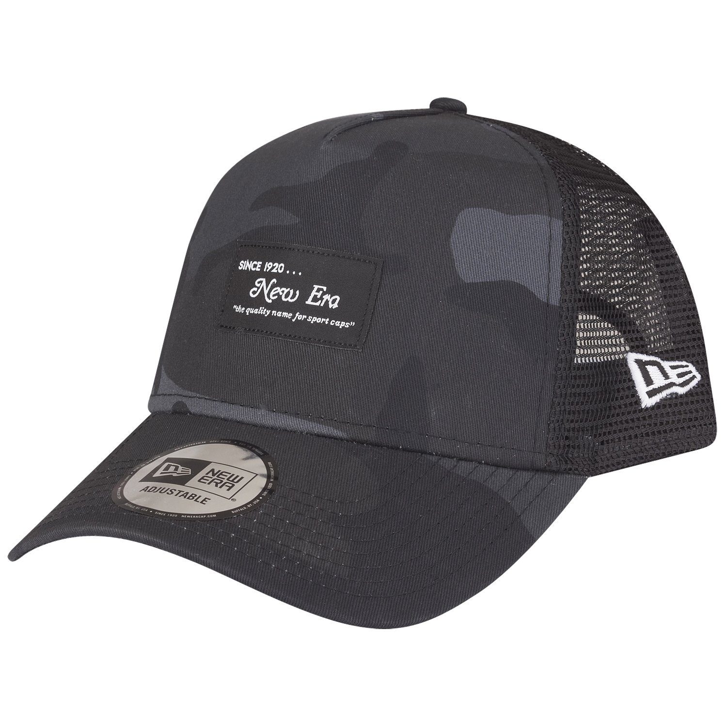 New Era Trucker Cap AFrame Trucker BRAND LOGO PATCH Dark Camo