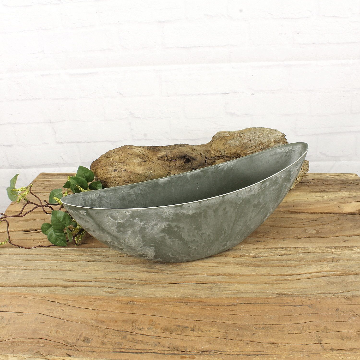 Macosa Home Pflanzschale Pflanzschale Schiff grau günstig online kaufen