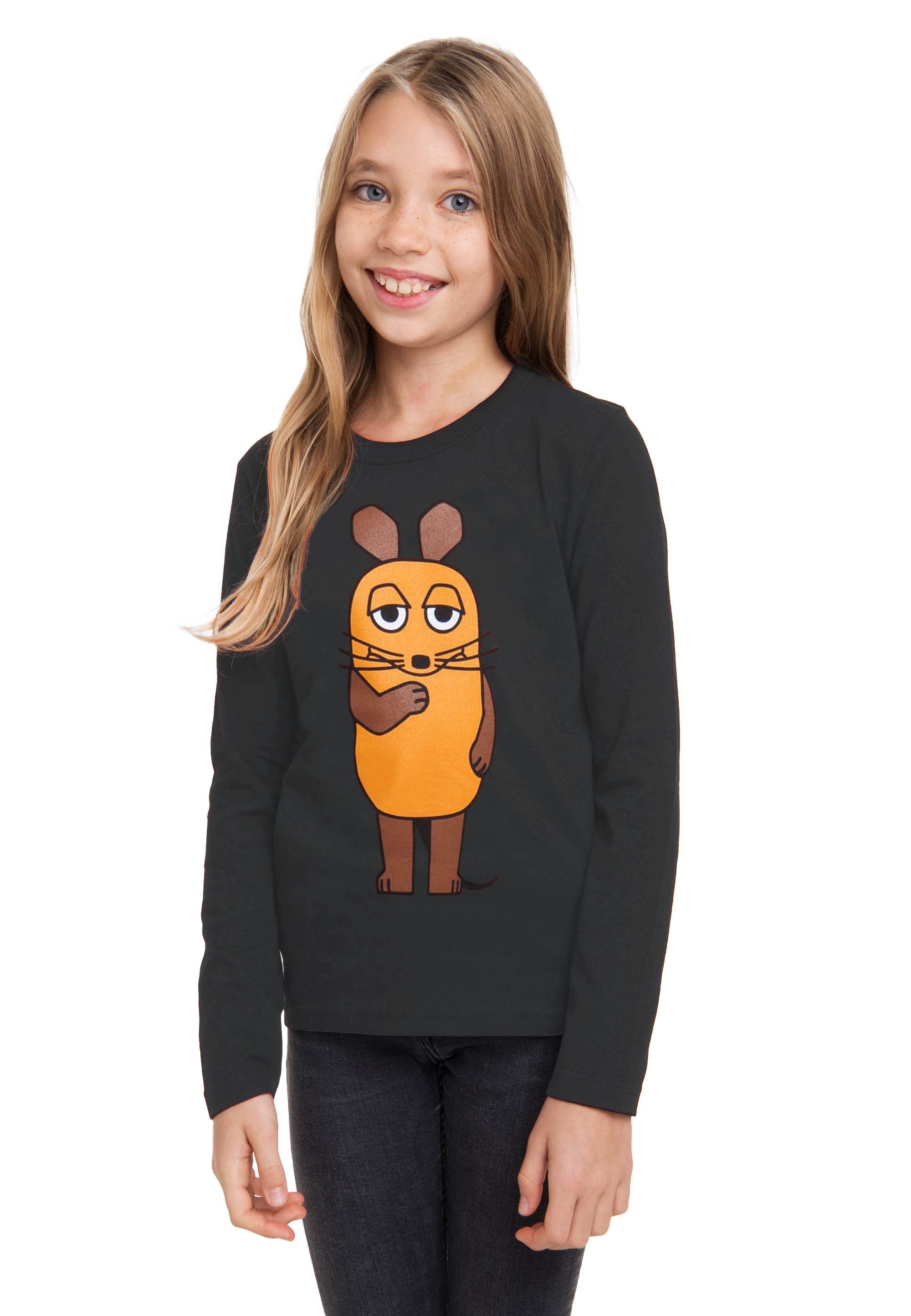 LOGOSHIRT Langarmshirt Die Sendung mit der Maus - Die Maus mit coolem Print
