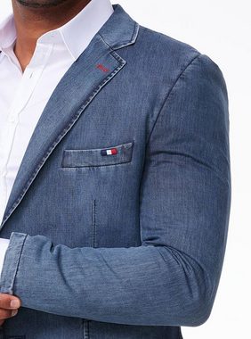 Denim House Jeansblazer Herren Slim Fit Denim Sakko Casual Freizeit Anzugsjacke Blau 52