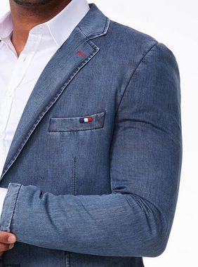 Denim House Jeansblazer Herren Slim Fit Denim Sakko Casual Freizeit Anzugsjacke Blau 60