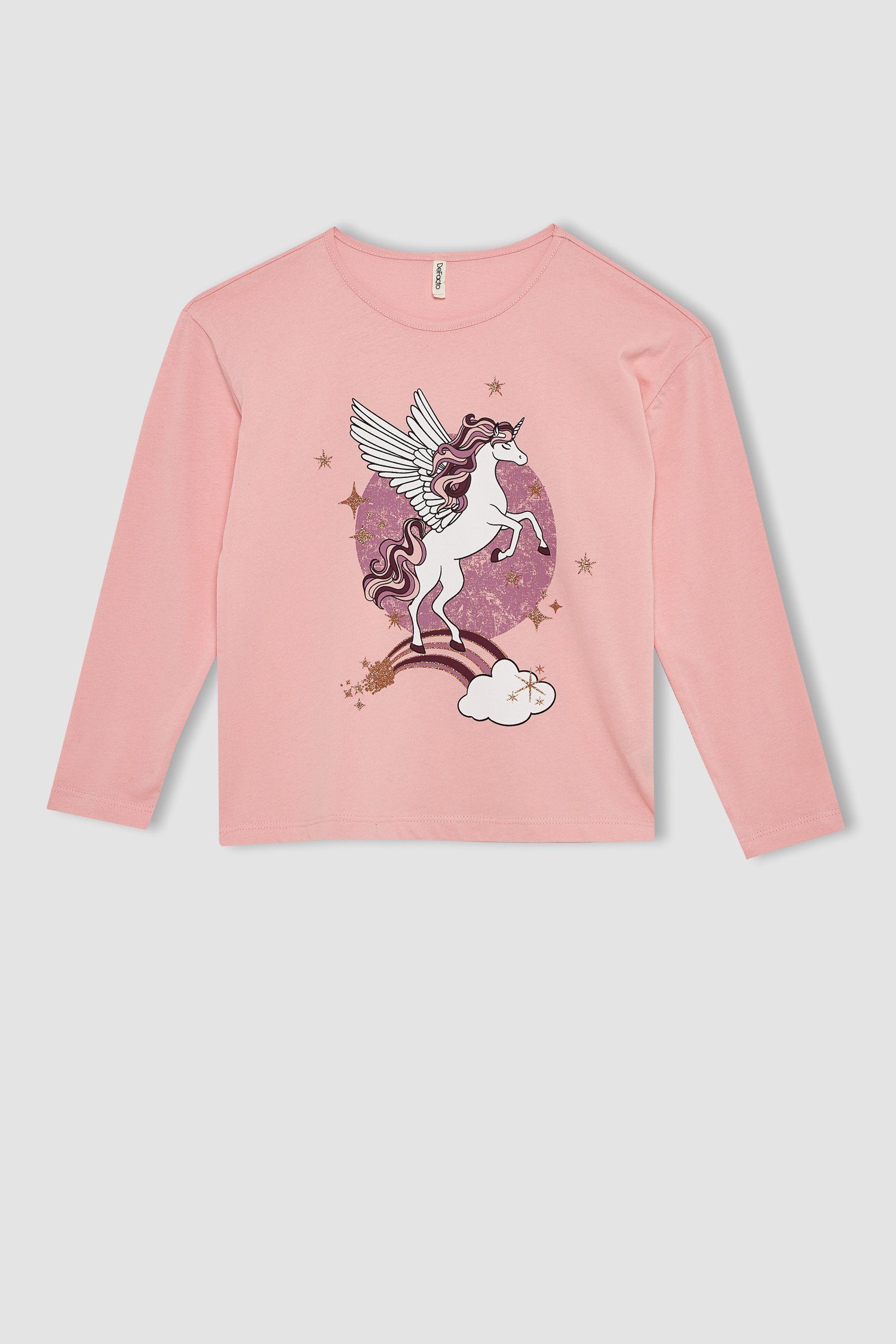 DeFacto Langarmshirt (Packung, Mädchen (3-tlg) FIT 3-tlg) Unicorn REGULAR Langarmshirt