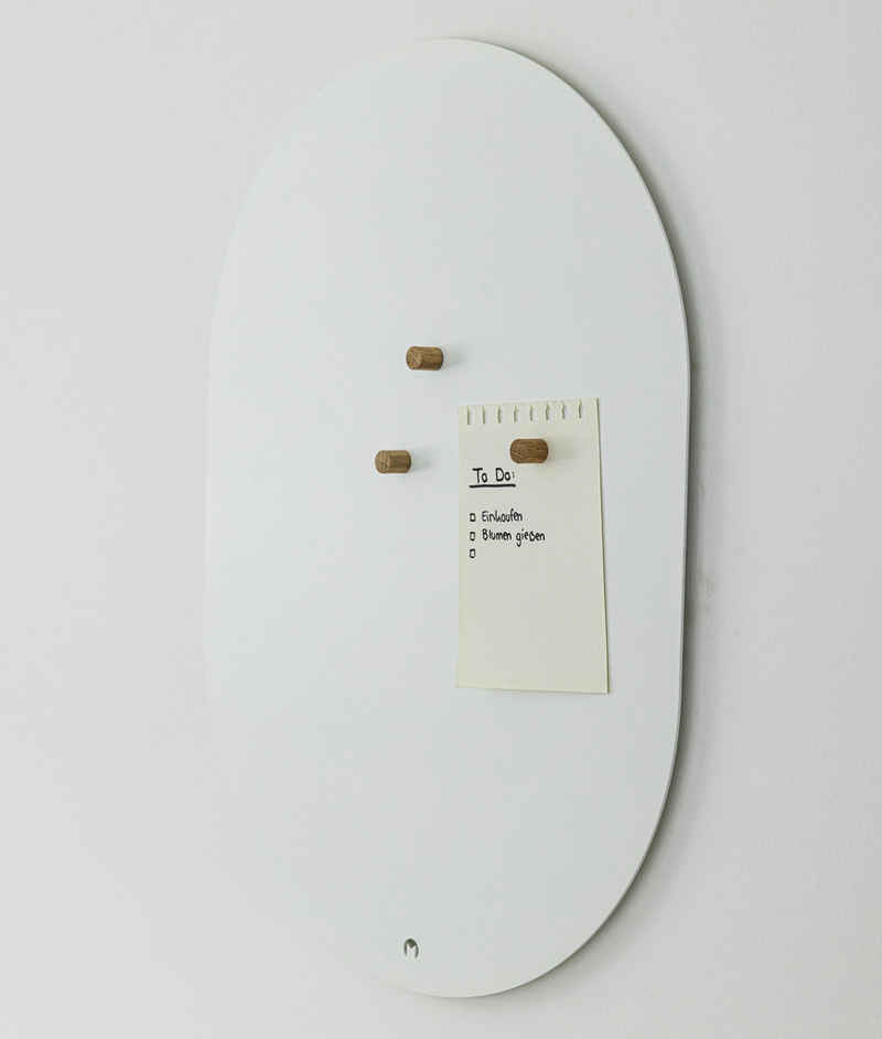 Metallbude Magnettafel TAVO, hochwertiges ovales Magnetboard, Notitztafel, pulverbeschichtet