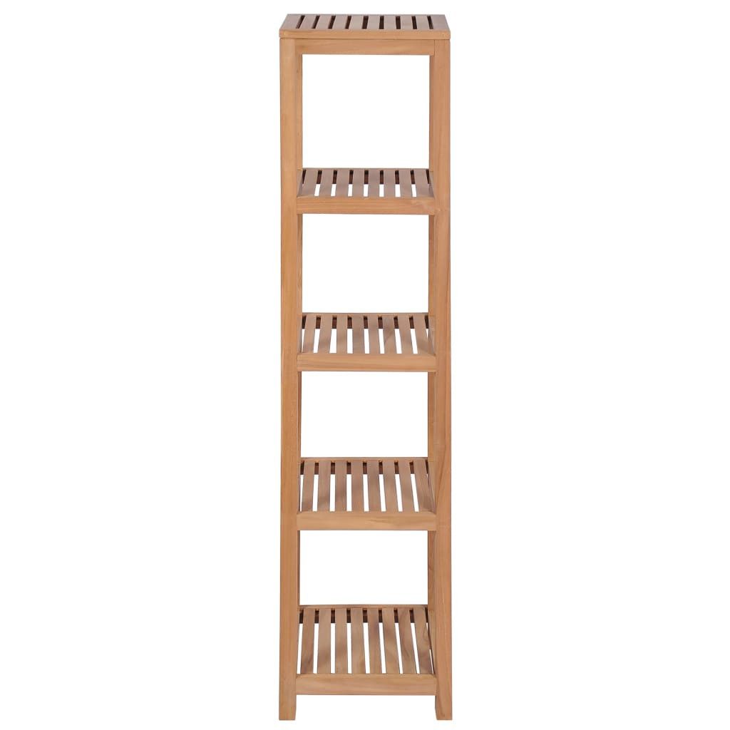 vidaXL Badregal Badezimmerregal mit 4 Etagen Teakholz Massiv 42x42x165 cm