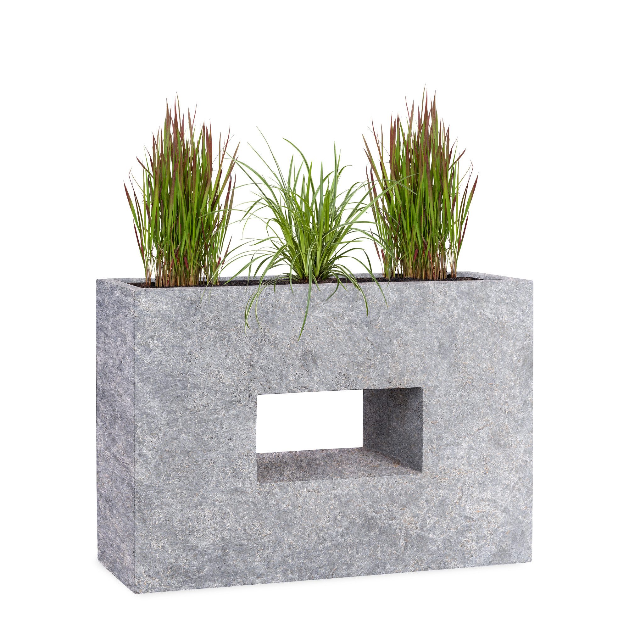 Pflanzwerk® Hochbeet Pflanzkübel VISTA Premium Blumenkübel aus Fiberglas mit Lotus-Effekt, Fiberglas - Handgefertigt - Rechteckig - Frostbeständig