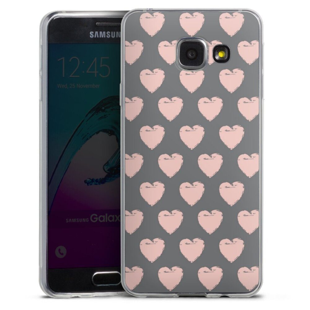 DeinDesign Handyhülle Herz Valentinstag Muster Herzpattern Rosa, Samsung Galaxy A3 (2016) Slim Case Silikon Hülle Ultra Dünn