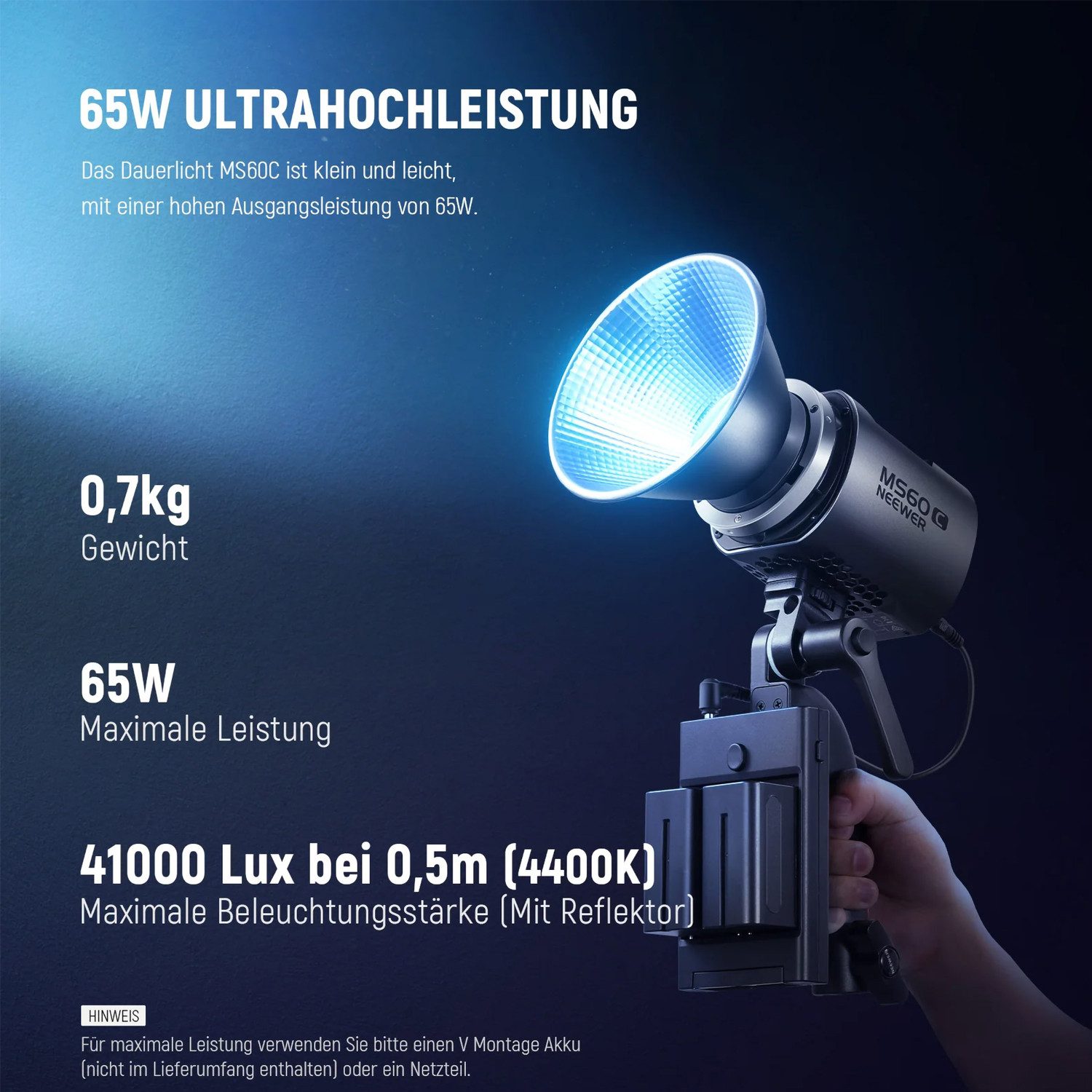 Neewer Videoleuchte Neewer Dauerlicht MS60C LED Foto-Videolicht RGB, Videografie, Fotografie, Content-Creator