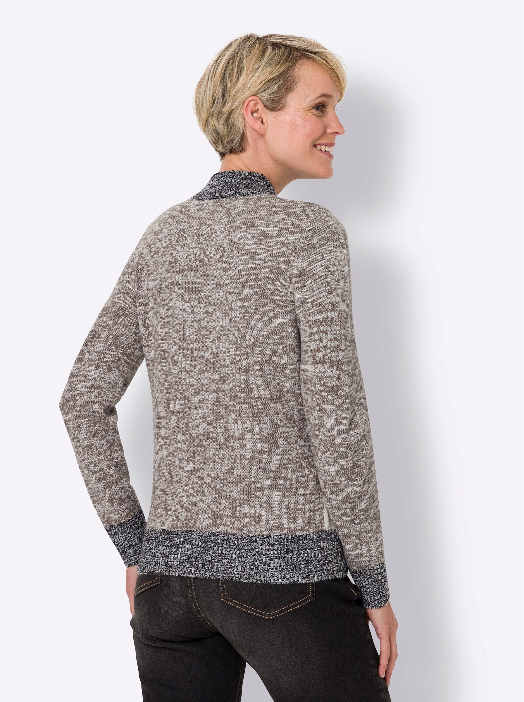 Sieh an! Strickpullover Stehkragenpullover günstig online kaufen