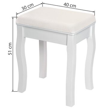 tectake Sitzhocker Schminktisch-Hocker Rosenmuster (1)