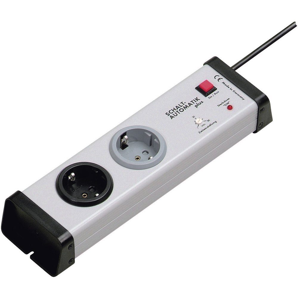 Ehmann Ehmann 0222x00022301 Steckdosenleiste mit Schalter 2fach Grau Schutzko Steckdosenleiste (Kabellänge 1.50 m)