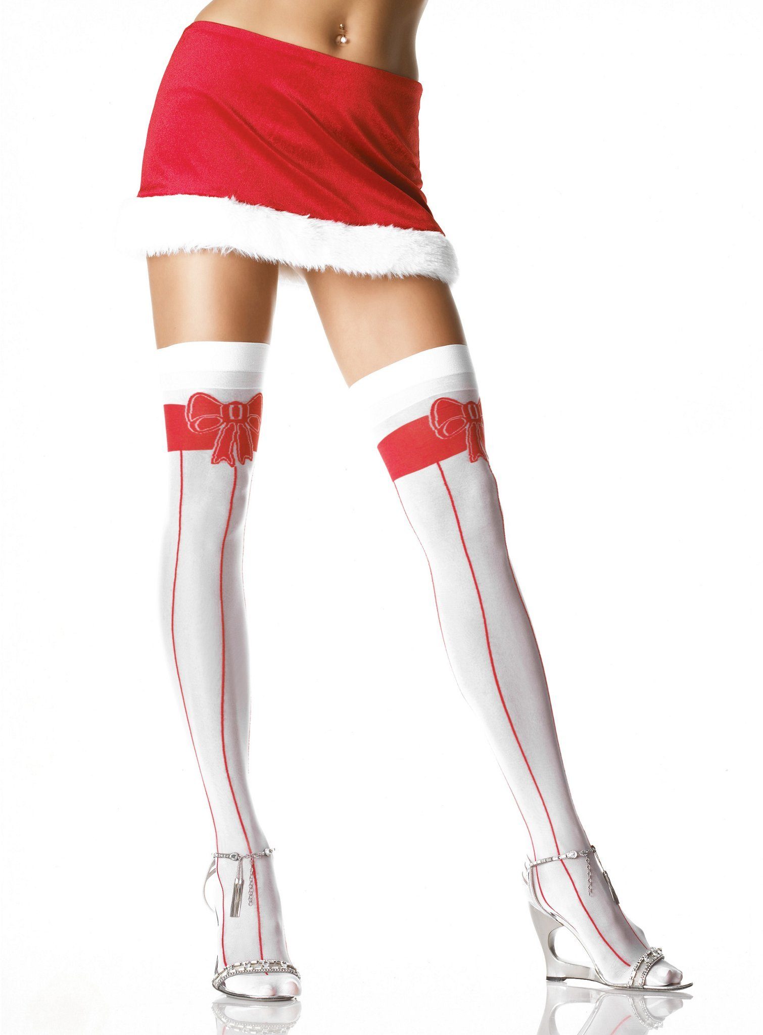 Overknees Halterlose Strümpfe mit Streifen