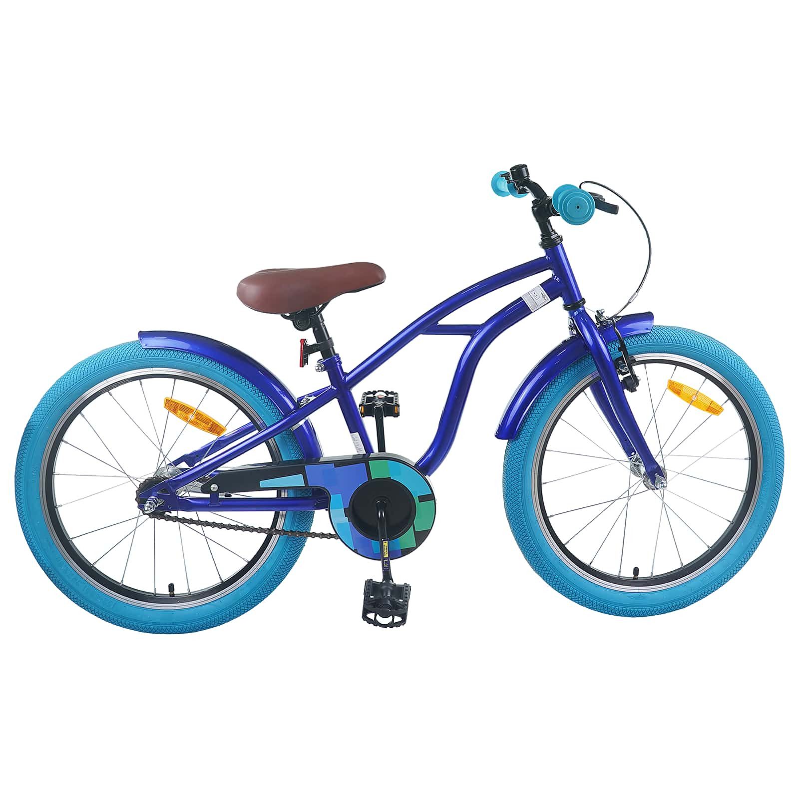 vidaXL Kinderfahrrad 137 x 54 x 79 cm Kinderfahrrad 20 Zoll für 6-11 Jahre alt Dunkelblau