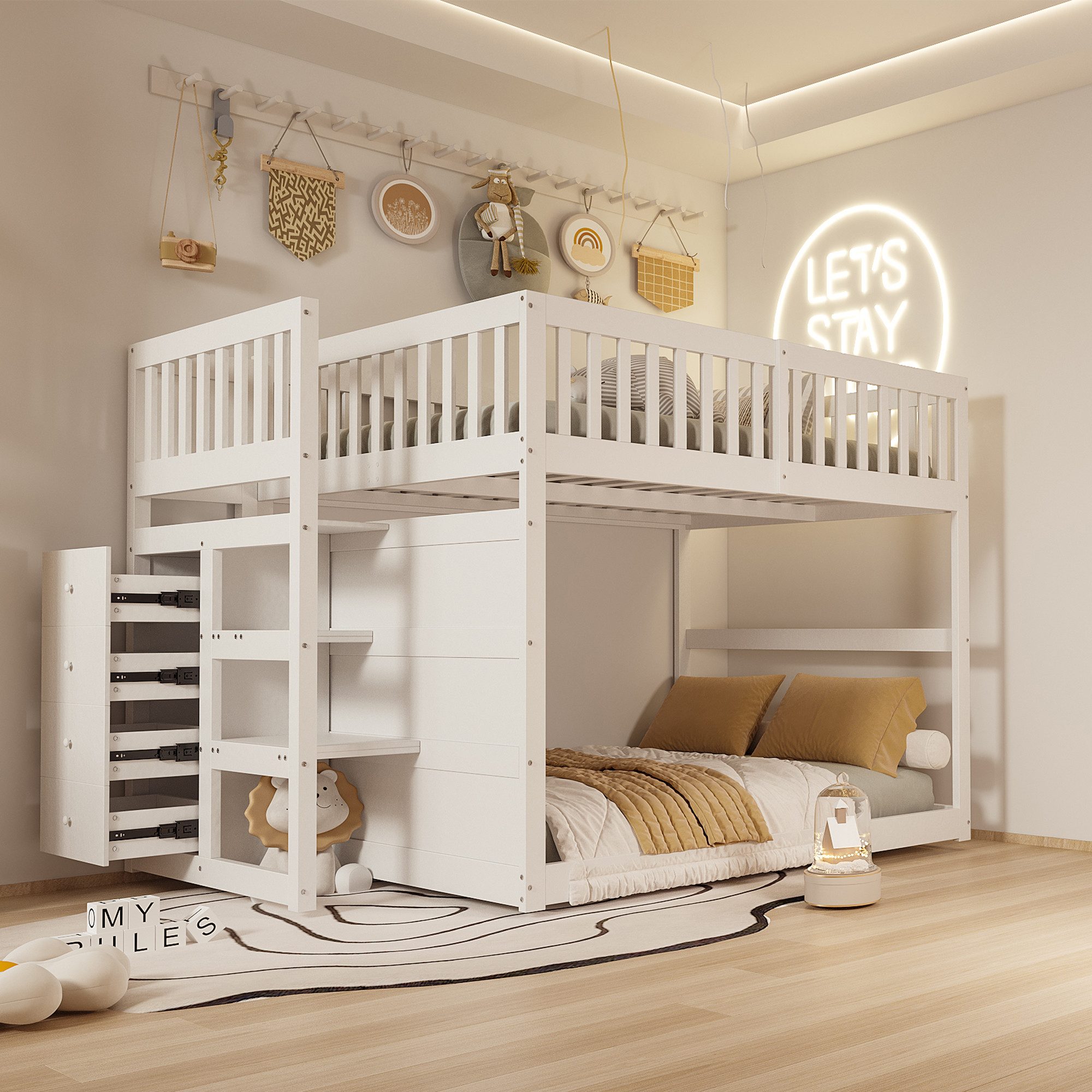 Flieks Etagenbett, Kinderbett Hochbett 140x200cm mit günstig online kaufen
