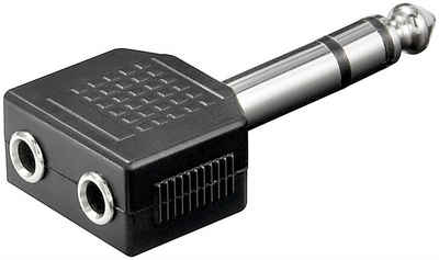Goobay Goobay Kopfhörer-Adapter, AUX-Klinke 6,35 mm zu 2x 3,5 mm - 1x 6,35-m USB-Kabel