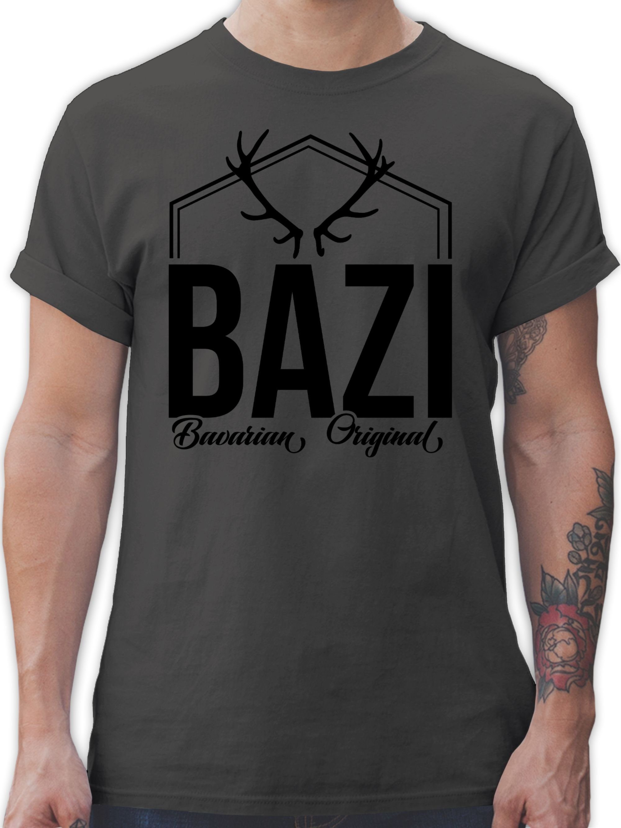 Shirtracer T-Shirt Bazi - Original Bavarian Bayern Männer 1 Dunkelgrau