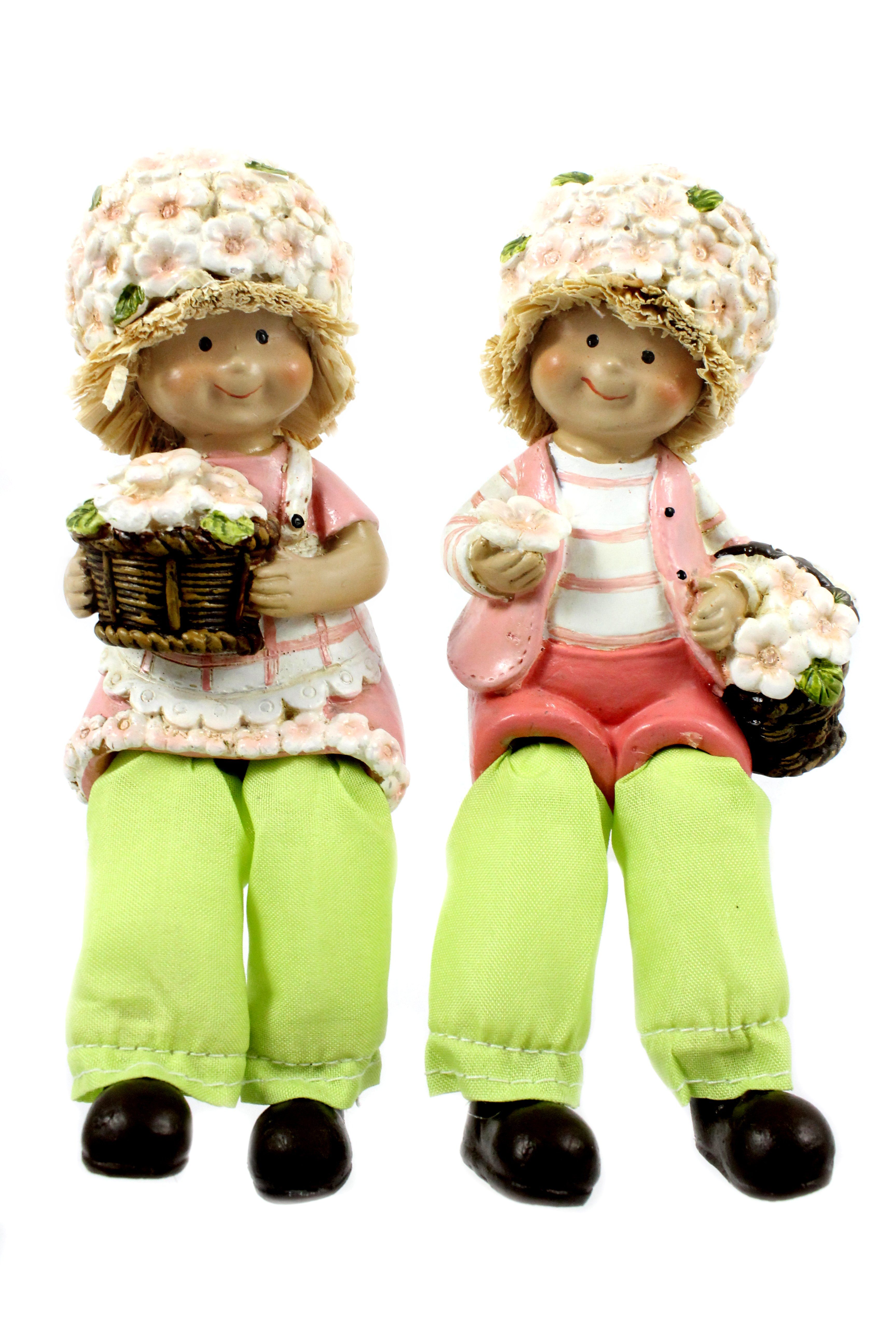 ELLUG Dekofigur 2er Set Blumenkinder Blumenhut günstig online kaufen