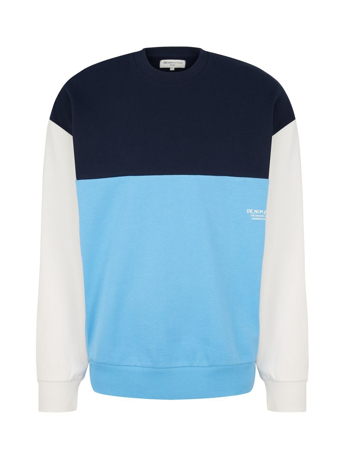 TOM TAILOR Denim 18395 Sky Sweatshirt Blue Rainy Baumwolle COLORBLOCK aus
