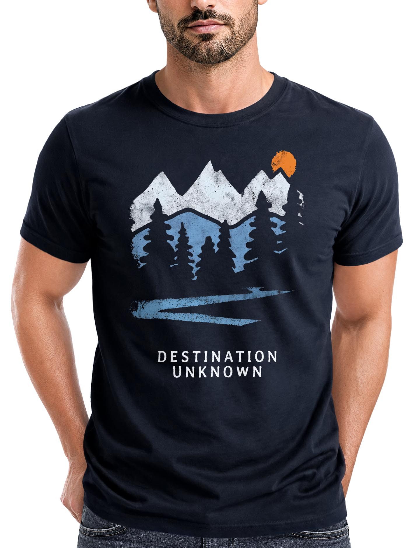 Print-Shirt Herren T-Shirt Prinstshirt Berge Wandern Adventure Outdoor