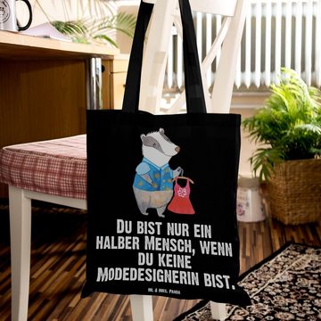 Mr. & Mrs. Panda Tragetasche Modedesignerin Herz - Schwarz - Geschenk, Jubiläum, Modeschöpferin, R (1-tlg), Lange Tragegriffe
