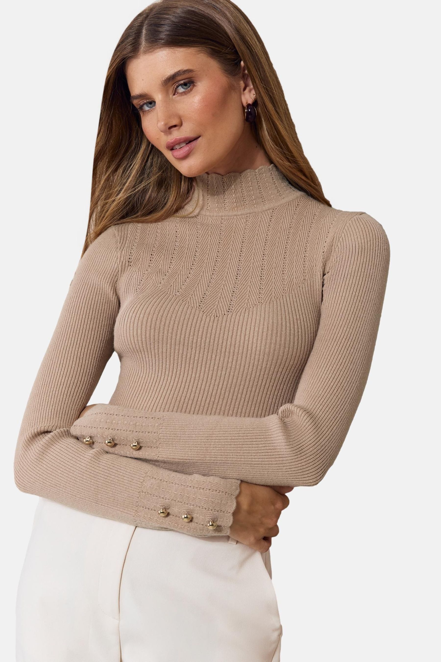 LIPSY Strickpullover Lipsy Rollkragenpullover mit Zopfmuster, Regular (1-tlg)