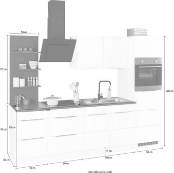 Kochstation Küchenzeile KS-Brindisi, mit E-Geräten, Breite 270 cm