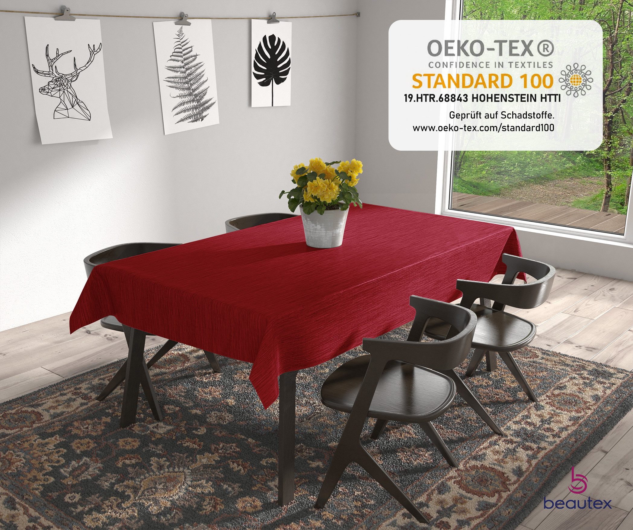 Beautex Tischdecke Wachstuchtischdecke Meterware abwaschbar fleckenabweisend aus PVC (1-tlg), Wasserundurchlässig, Zuschneidbar, Pflegeleicht, Oberflächenversie – Bild 4 von 5