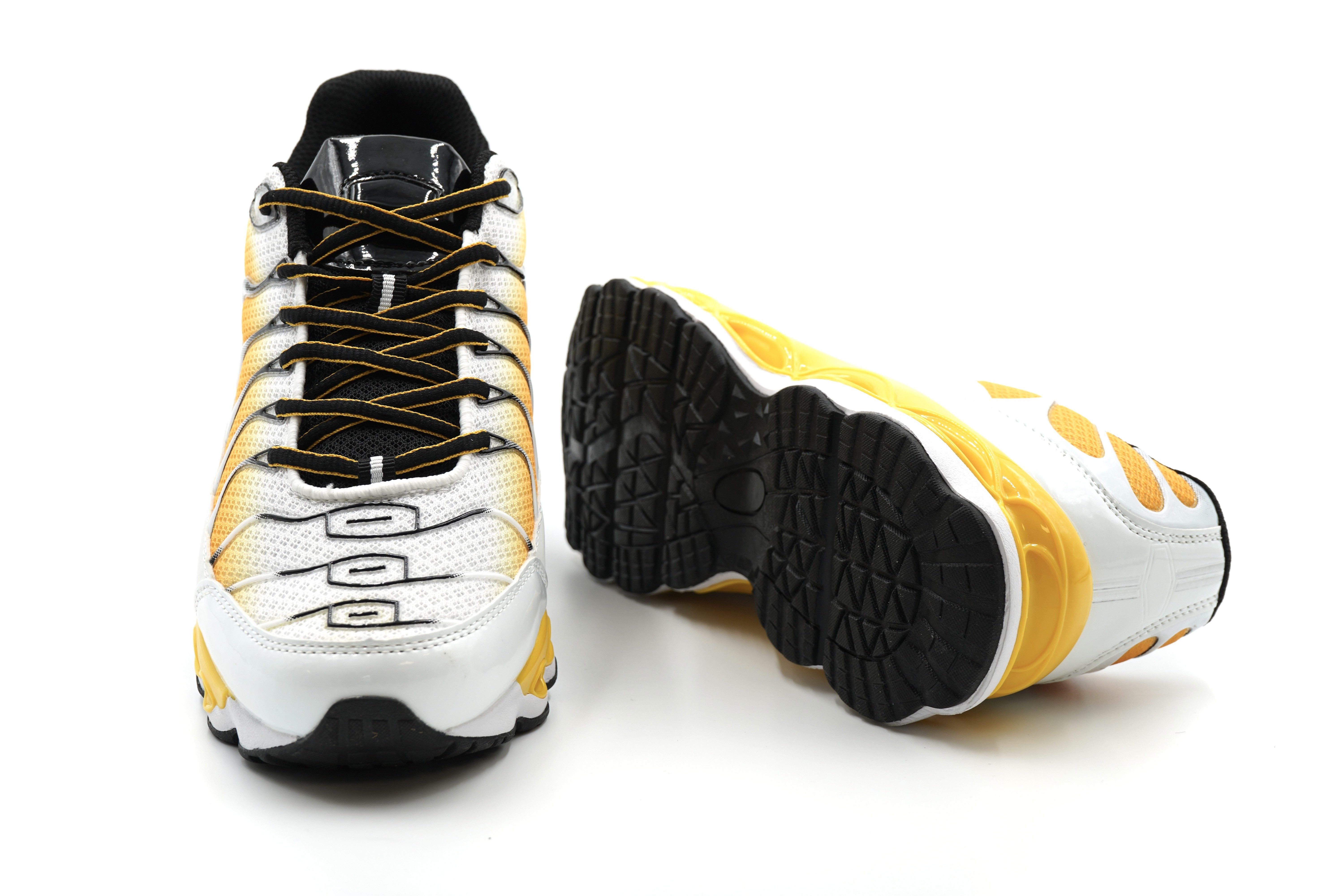 Sonderpostendiscount Herrensneaker C1001-37 White/Yellow mit gedämpfter Sohle Sneaker gedämpfte Sohle