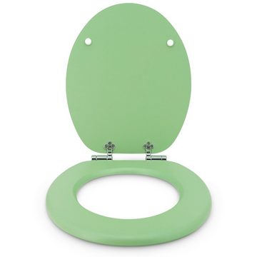 Sanfino WC-Sitz "Mint Green" Premium Toilettendeckel mit Absenkautomatik aus Holz, in einem schönem Grün, hohem Sitzkomfort, einfache Montage