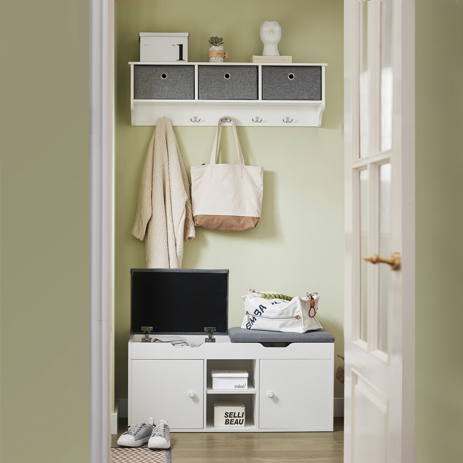 SoBuy Schuhbank FSR96, Schuhschrank schmal, Schuhregal Garderobenbank, Sitz günstig online kaufen