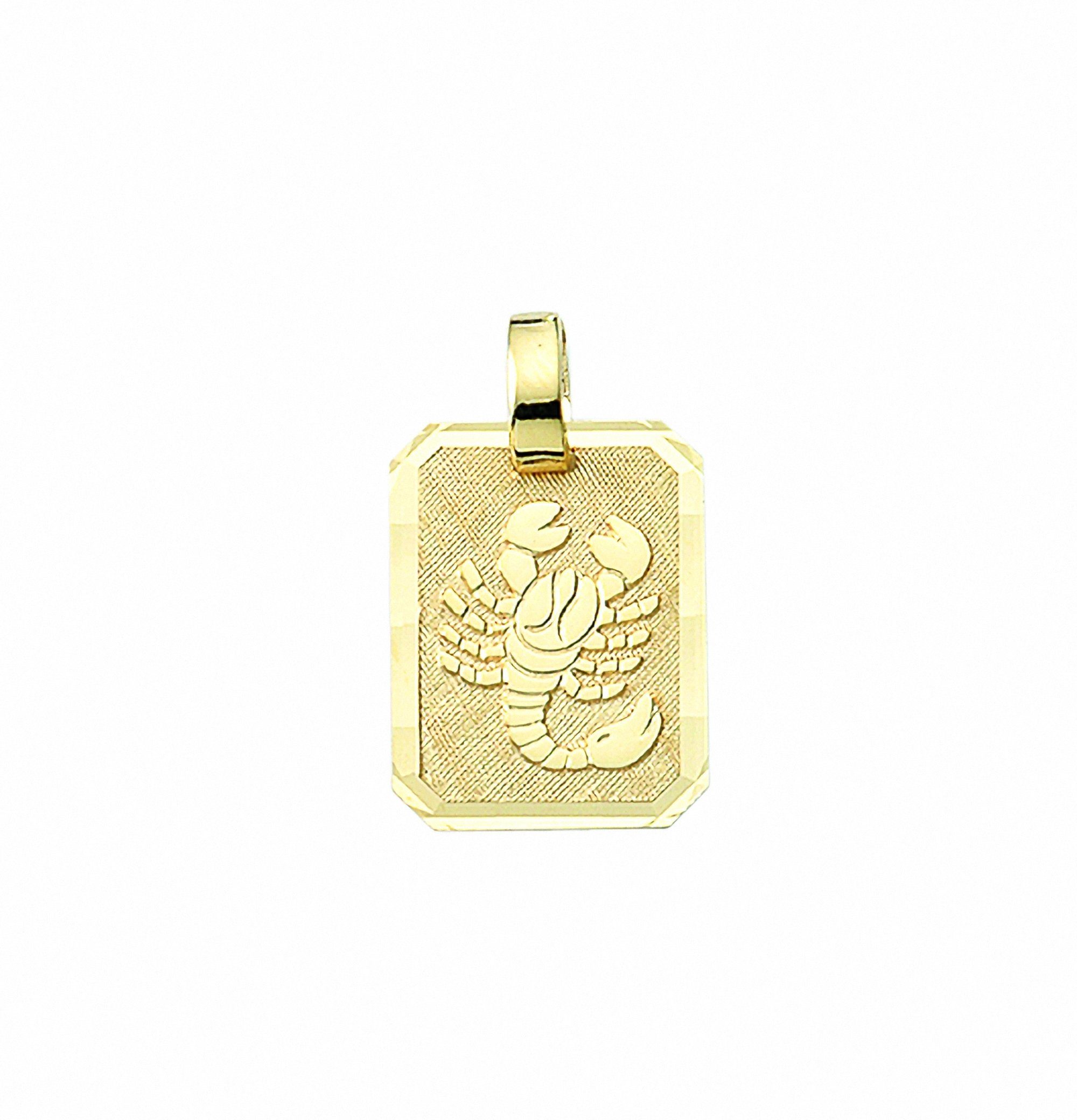 Kette mit Anhänger Damen & Herren 333 Gold Sternzeichen Anhänger Skorpion