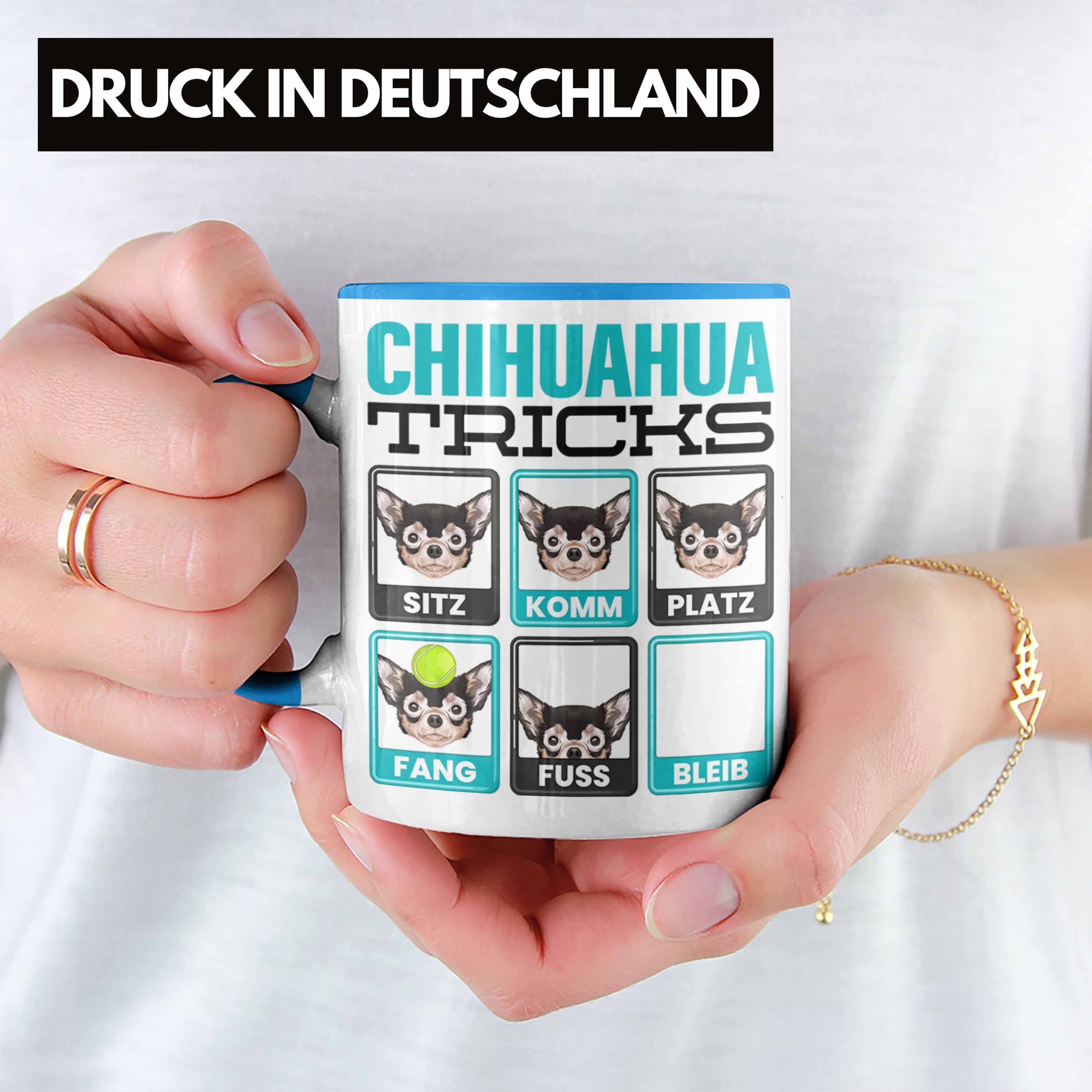 Tasse Tasse Geschenkidee Lustiger Spruch Chihuah Chihuahua Blau Besitzer Trendation Geschenk