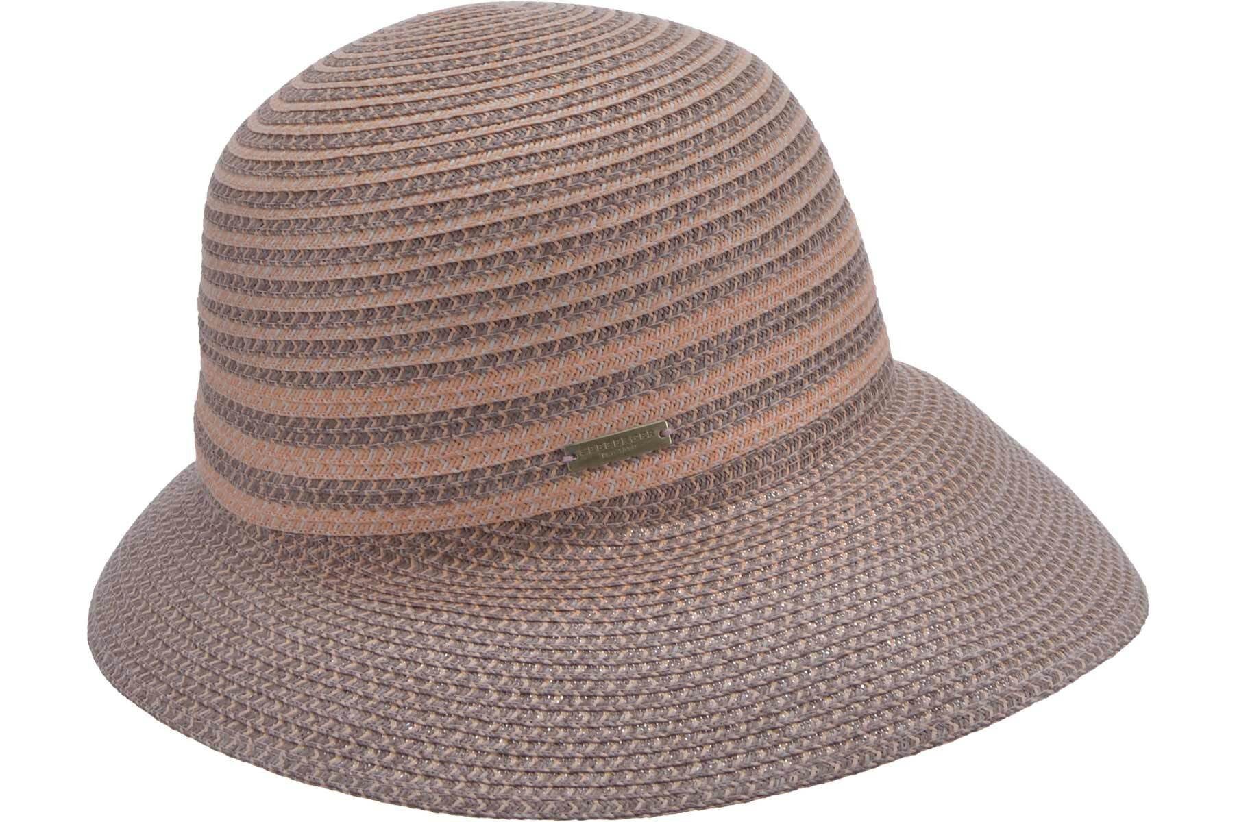 Strohhut Papierborten große Glocke mit Streifen 55725-0