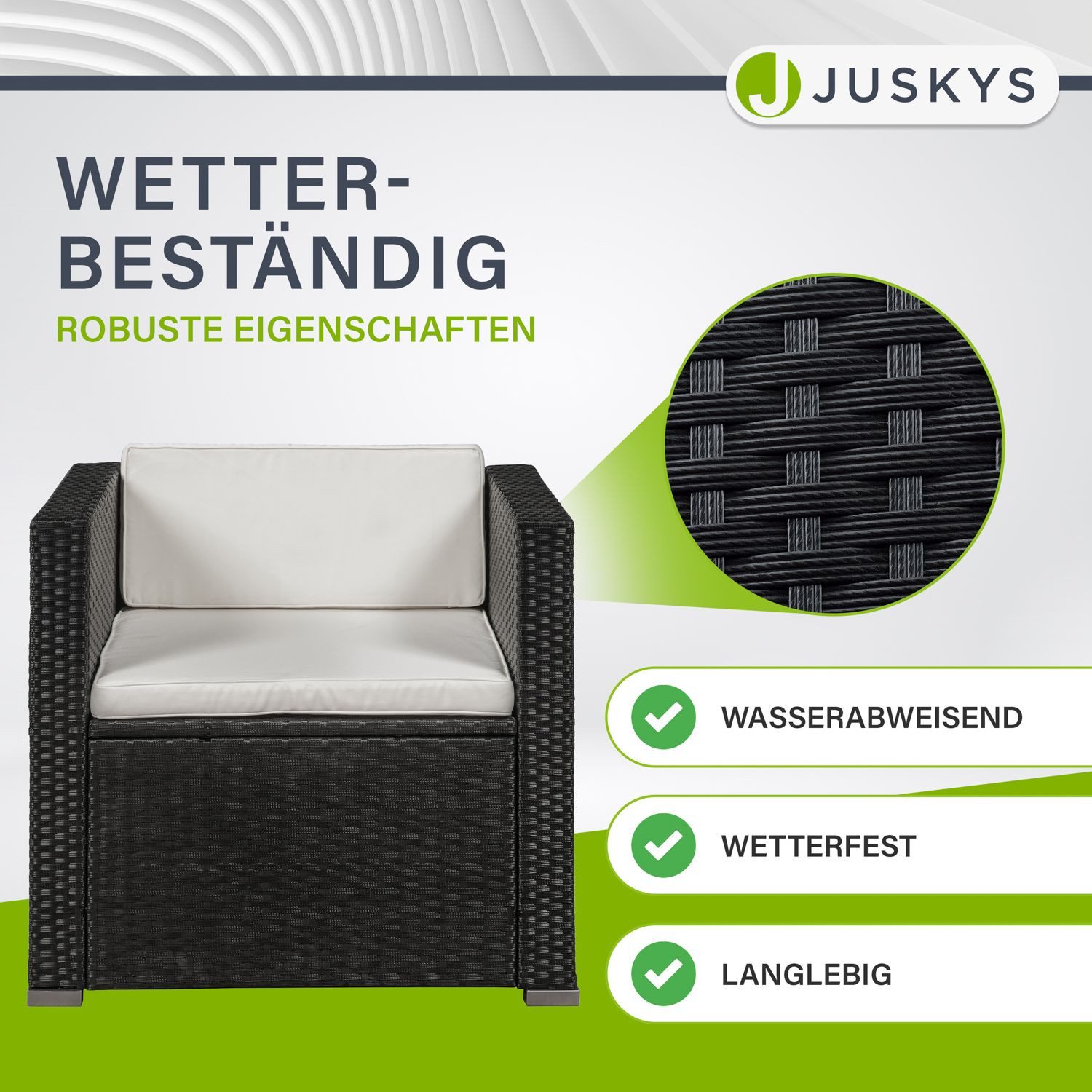 Juskys Gartenlounge-Set Punta Cana, (Set, Sitzgruppe), Polyrattan Sitzgarni günstig online kaufen