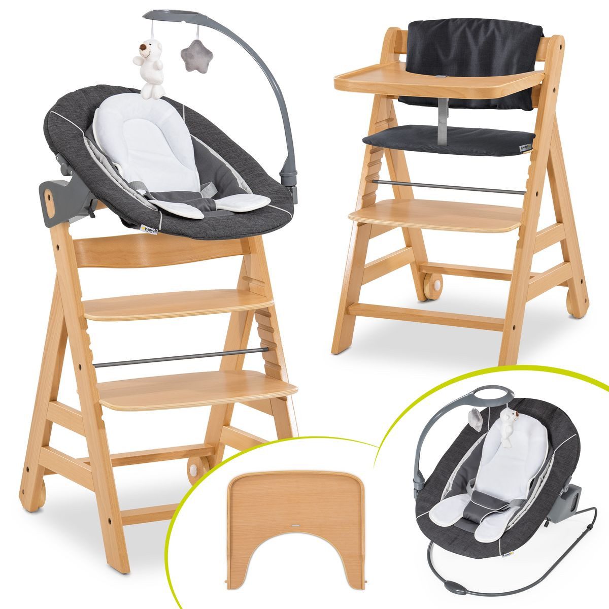 Hauck Hochstuhl Alpha Move Natur Newborn Set Deluxe - Melange Gre (Set), Ba günstig online kaufen