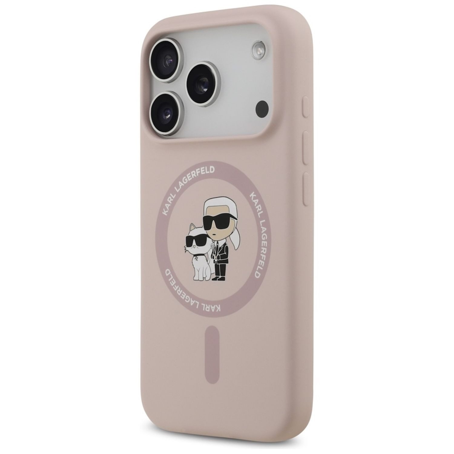 KARL LAGERFELD Smartphone-Hülle Karl Lagerfeld Apple iPhone 17 Pro Silic. Karl&Choupette Ring MagSafe