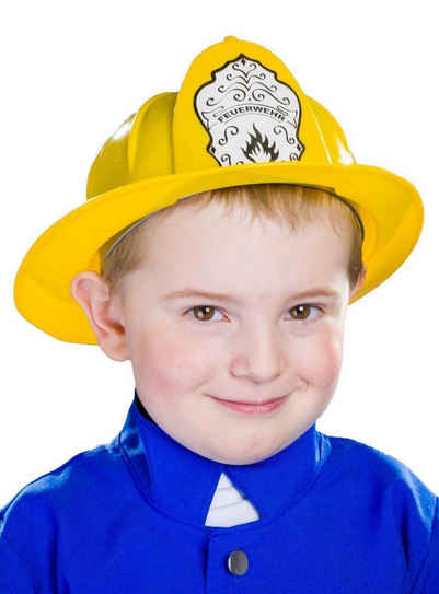 Metamorph Kostüm Gelber Feuerwehrhelm für Kinder, Passender Helm für den kleinen Feuerwehrmann