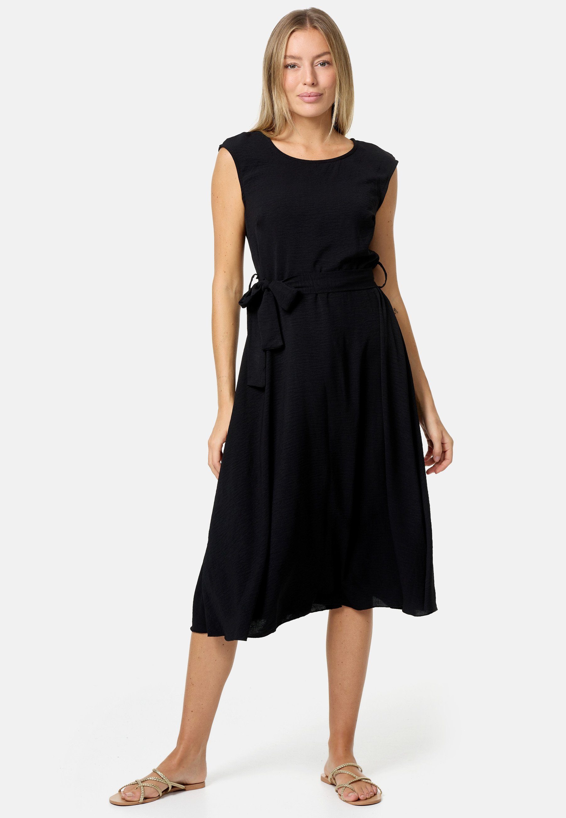 Rayshyne Midikleid PM-26 (Ärmelloses Sommerkleid Dress mit Bindeband in Einheitsgröße)