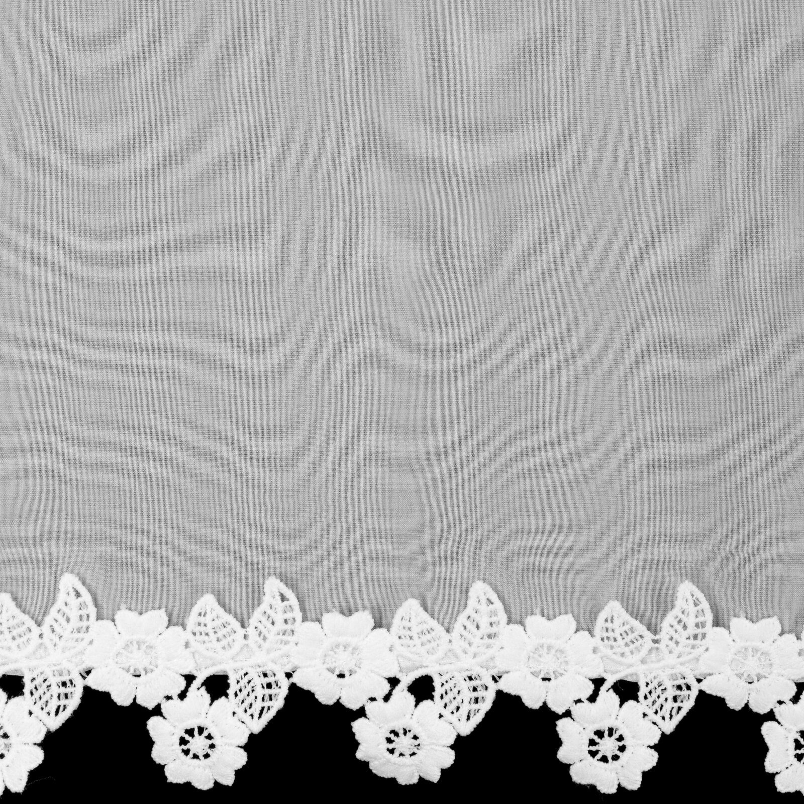 Eurofirany Scheibengardine Fertiggardine mit Blumenborte – schneeweiß, Kräu günstig online kaufen